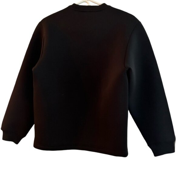 ALEXANDER WANG FOR H&M Black Neoprene Logo Embossed Sweatshirt Size small - Picture 2 of 6